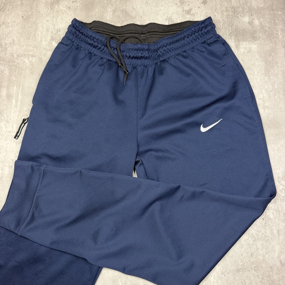 Nike Dri Fit Men's Medium Blue Sweatpants Drawstring Athletic Joggers Tapered